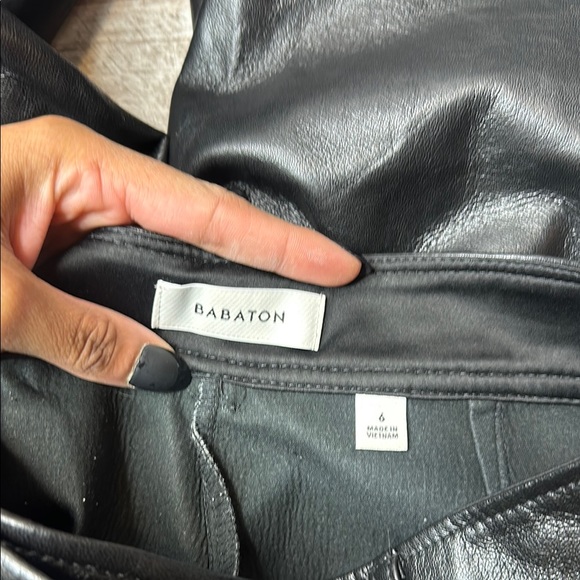 Babaton Cropped Leather Pants size 6 - Picture 3 of 12
